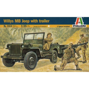 Jeep willis avec 3 figurines 1/ Italeri 314