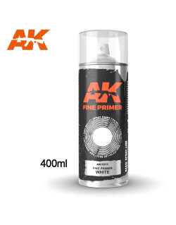 Bombe d'apprêt Blanc 400ml (Inclus 2 diffuseurs) AK Interactive AK1011