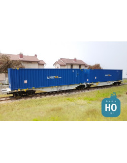 Wagon double Sggmrss AAE + 2 containers 45' UNIT45 Ep VI HO Mabar 58898