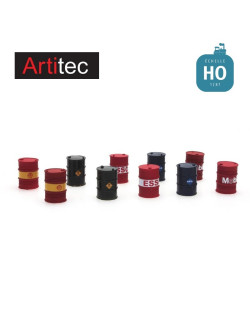 Set de 10 barils de compagnies pétrolières HO Artitec 387.221