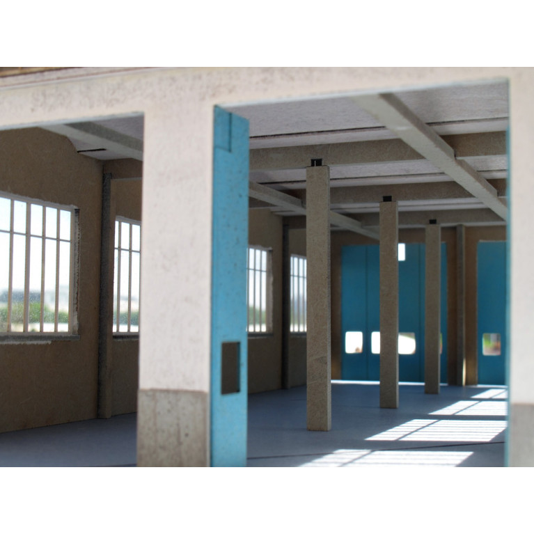 Atelier Remise 2 voies toiture Shed style ‘La Chapelle’ – Echelle HO Cités Miniatures BF-004-2-HO