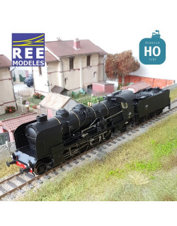 Locomotive vapeur 6-141 E 458 Veynes tender 25 A 88 SNCF Ep III Analogique HO REE MB 129