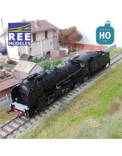 Locomotive vapeur 4-141 F 309 Périgueux tender 25 A 47 SNCF Ep III Analogique HO REE MB 126