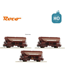 Coffret trois wagons toit basculant SNCF Ep IV HO Roco 76033