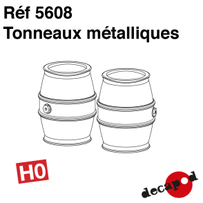Metal barrels (6 pcs) H0 Decapod 5608 - Maketis