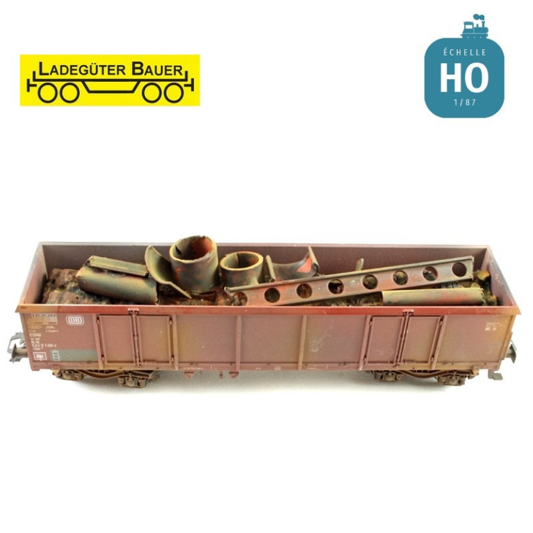 Ferraille pour tombereau à bogies type Eaos HO  Ladegüter Bauer H01011 - Maketis