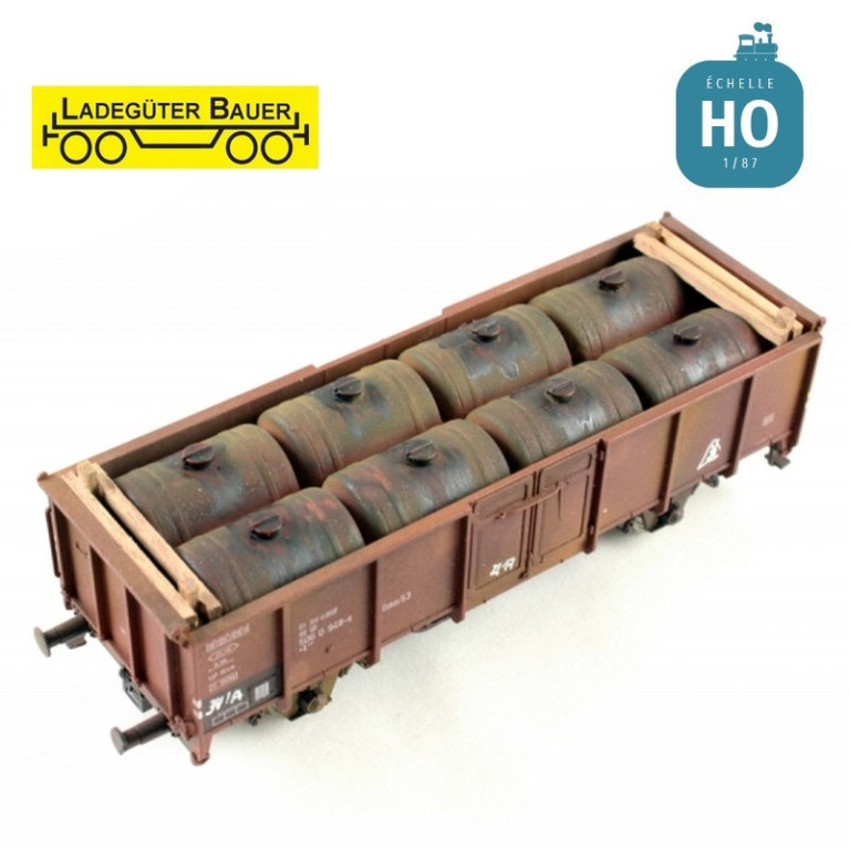 Ausrangierte Industriekessel H0 Ladegüter Bauer H01028 - Maketis