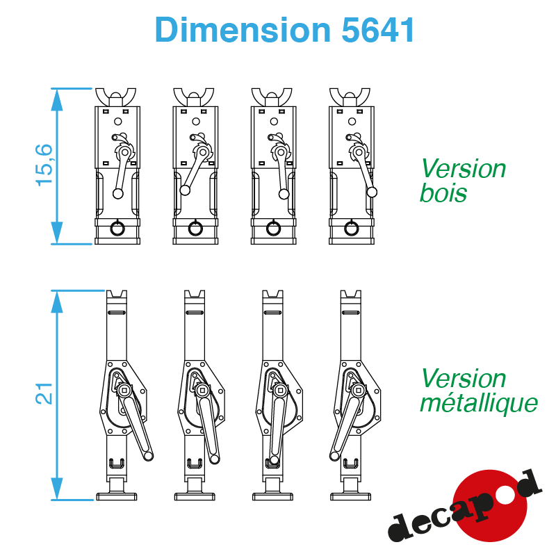 Crics bois et métal (8 pcs) O Decapod 5641 - Maketis