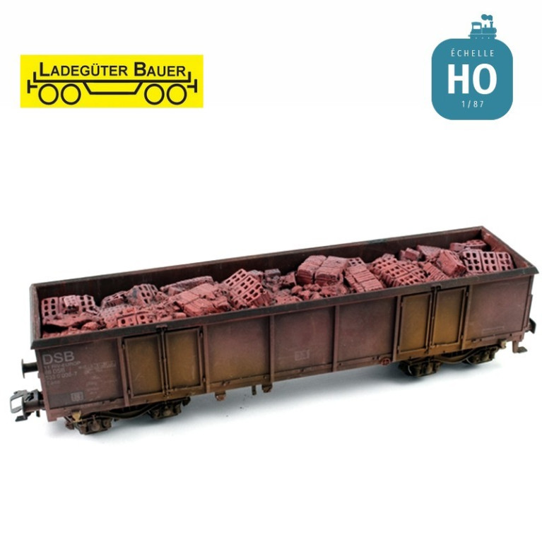 Gravats de briques pour tombereau à bogies type Eaos HO Ladegüter Bauer H01185 - Maketis