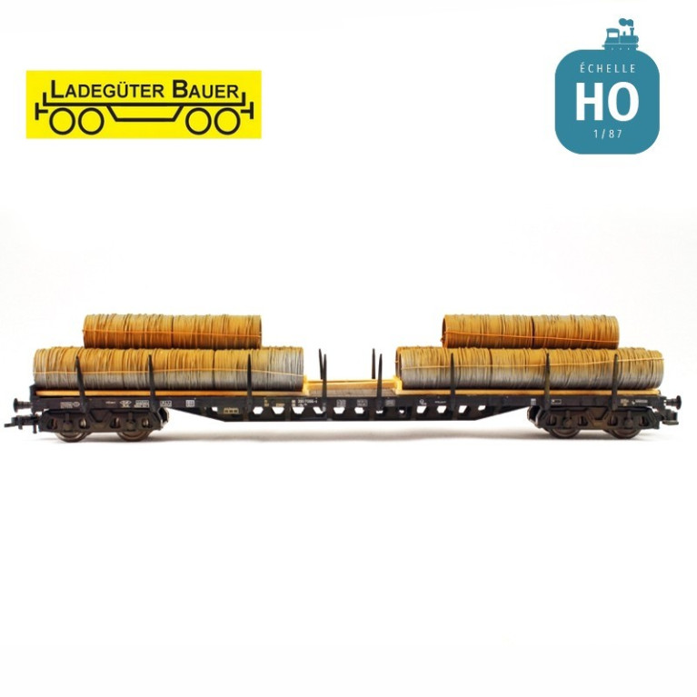 Bobines de fils d'acier pour grand wagon HO Ladegüter Bauer H01230 - Maketis