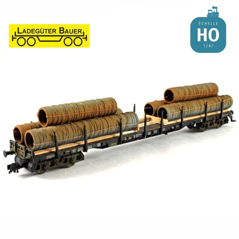 Bobines de fils d'acier pour grand wagon HO Ladegüter Bauer H01230 - Maketis