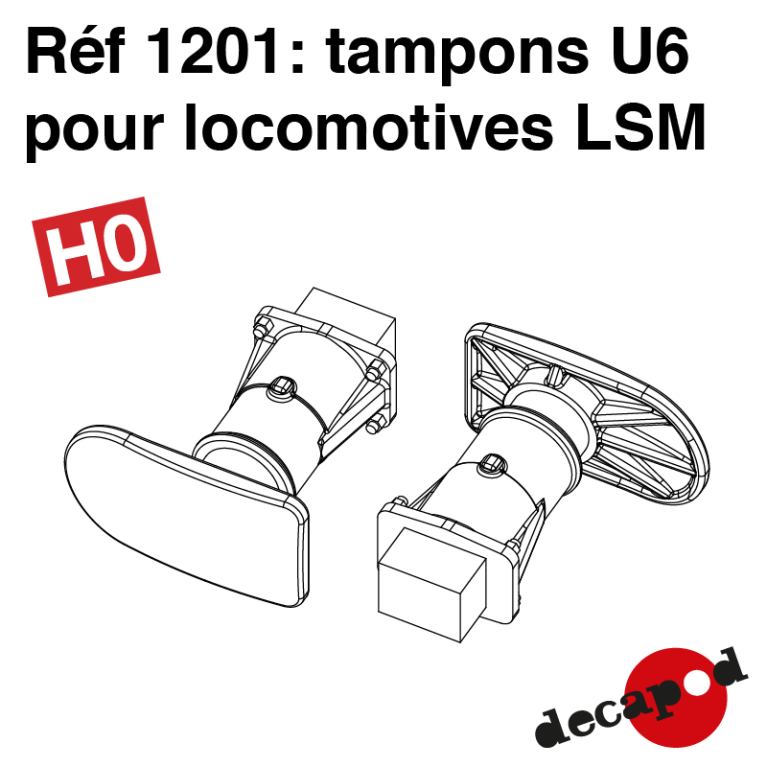 U6 buffers for LSM locomotives (6 pcs) H0 Decapod 1201 - Maketis U6 buffers for LSM locomotives (6 pcs) H0 Decapod 1201 - Maketis