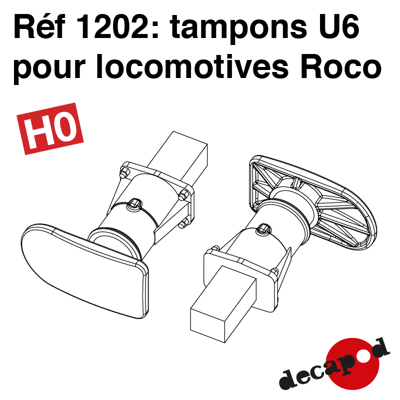 Tampons U6 pour locomotive Roco (4 pcs) HO Decapod 1202 - Maketis
