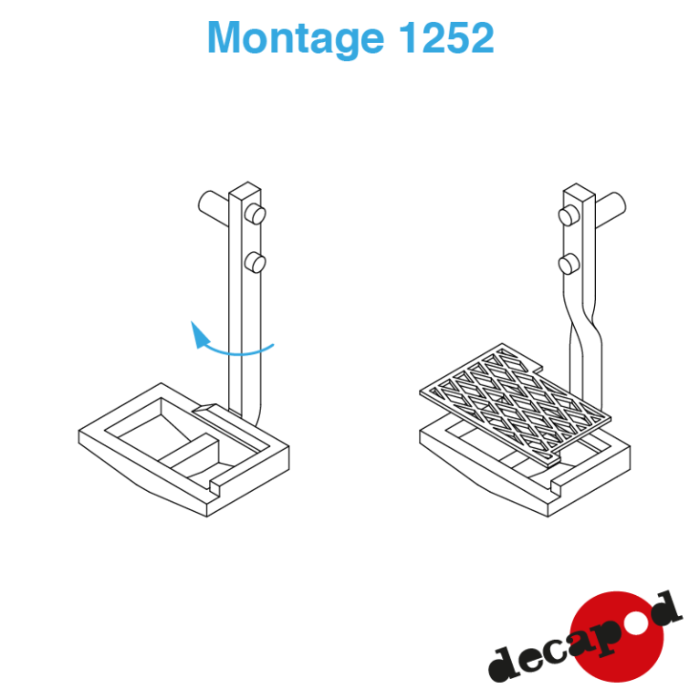 Marchepieds d'extrémité pour wagon marchandise (2 pcs) HO Decapod 1252 - Maketis