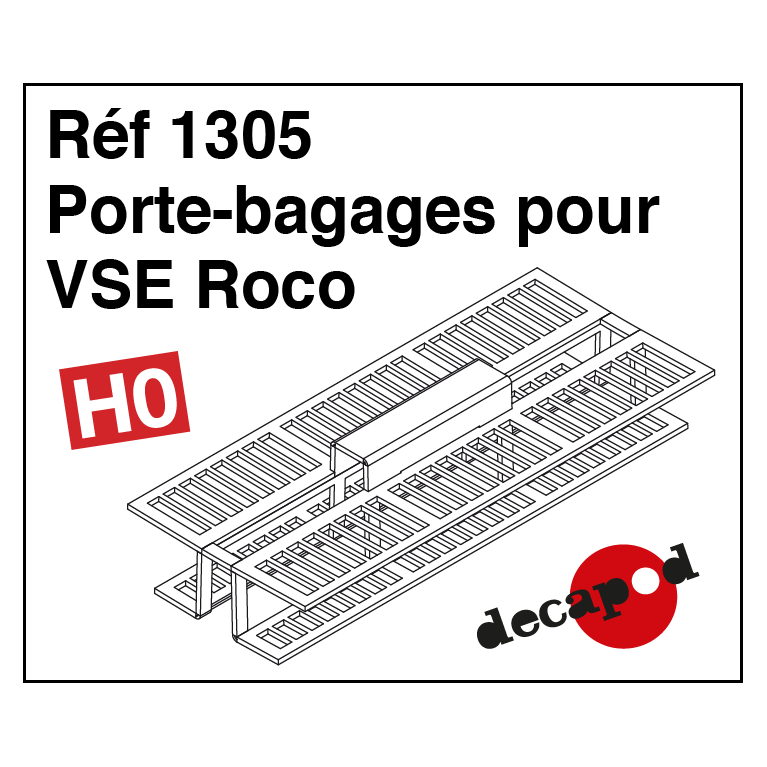 Luggage rack for VSE passenger cars Roco H0 Decapod 1305 - Maketis