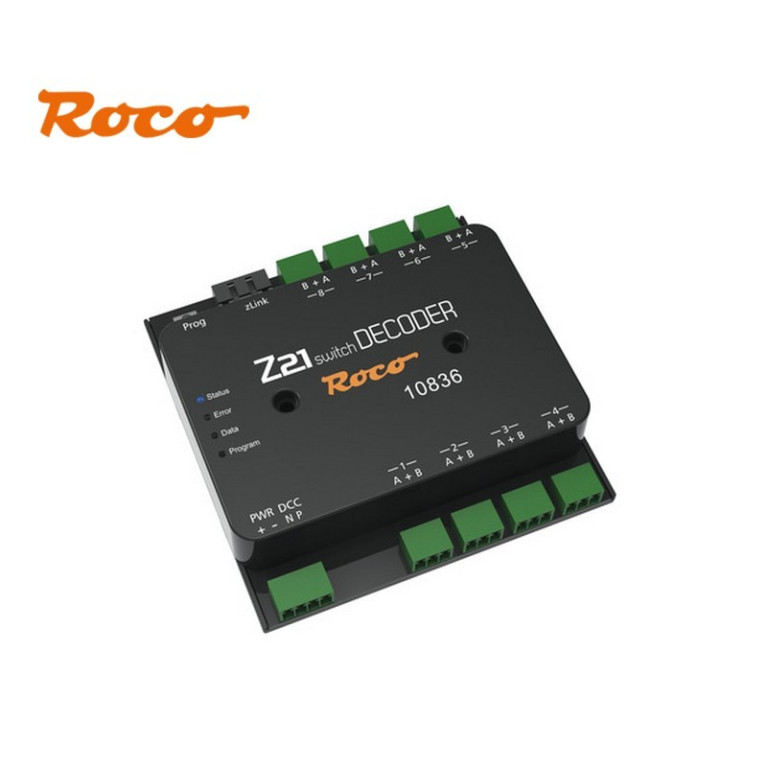Décodeur moteurs aiguillages (x 8) Switch Decoder Z21 Roco 10836 - Maketis