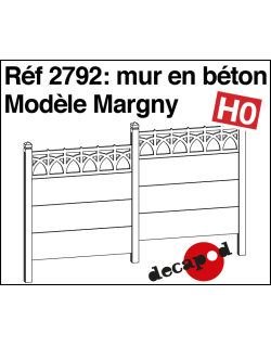 Mur en béton modèle Margny HO Decapod 2792