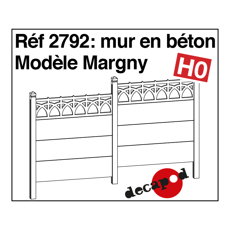 Concrete wall model Margny H0 Decapod 2792 - Maketis