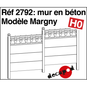 Mur en béton modèle Margny HO Decapod 2792 - Maketis
