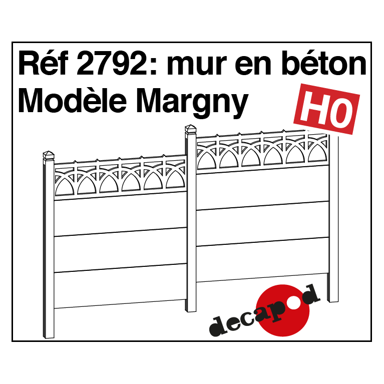 Mur en béton modèle Margny HO Decapod 2792 - Maketis