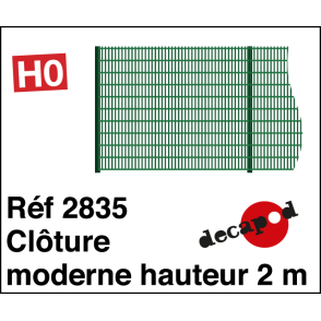 Clôture moderne hauteur 2m HO Decapod 2835 - Maketis