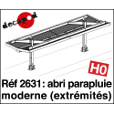 Modern umbrella shelter: 2 end elements H0 Decapod 2631 - Maketis