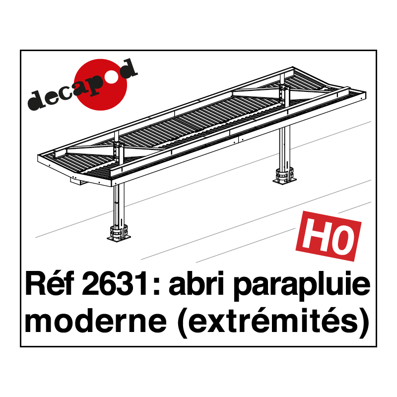 Abri parapluie moderne : 2 éléments d'extrémité HO Decapod 2631 - Maketis