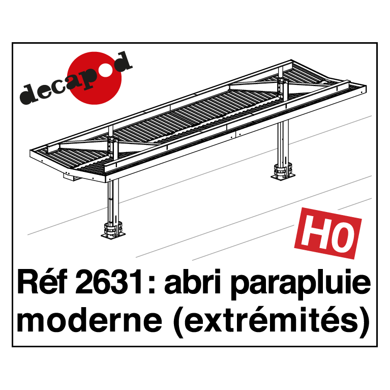 Abri parapluie moderne : 2 éléments d'extrémité HO Decapod 2631 - Maketis