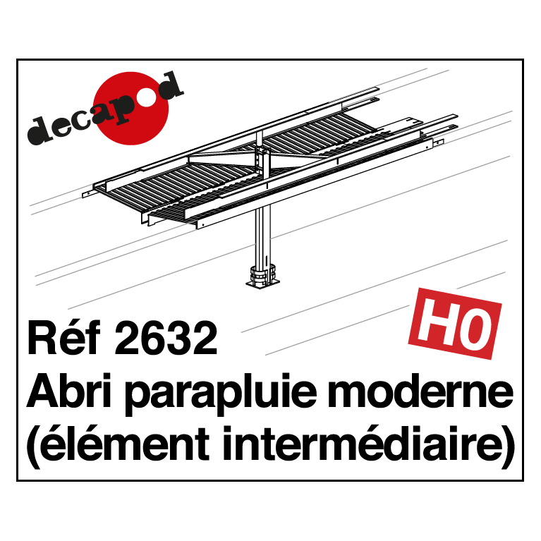 Modern umbrella shelter: 1 intermediate element H0 Decapod 2632 - Maketis