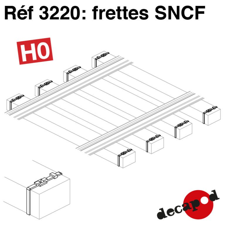 Frettes de traverses SNCF (350 pcs) HO Decapod 3220 - Maketis