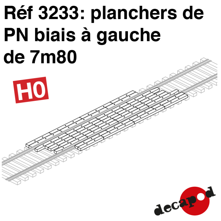 7m80 left angled railway crossing flooring H0 Decapod 3233 - Maketis 7m80 left angled railway crossing flooring H0 Decapod 3233 - Maketis