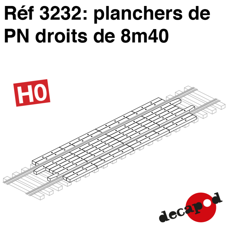 8m40 of Straight railway crossing floor H0 Decapod 3232 - Maketis 8m40 of Straight railway crossing floor H0 Decapod 3232 - Maketis