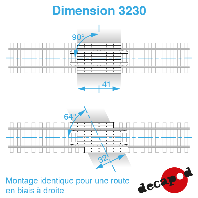 3m60 of Straight railway crossing floor H0 Decapod 3230 - Maketis