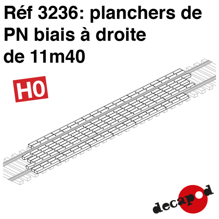 11m40 right-angled railway crossing flooring H0 Decapod 3236 - Maketis 11m40 right-angled railway crossing flooring H0 Decapod 3236 - Maketis