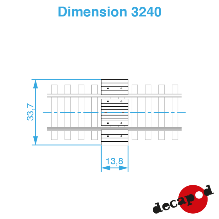 Pedestrian crossing 1m20 for single lane (3 pcs) H0 Decapod 3240 - Maketis