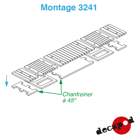 Pedestrian crossing 1m20 for double lanes (3 pcs) H0 Decapod 3241 - Maketis