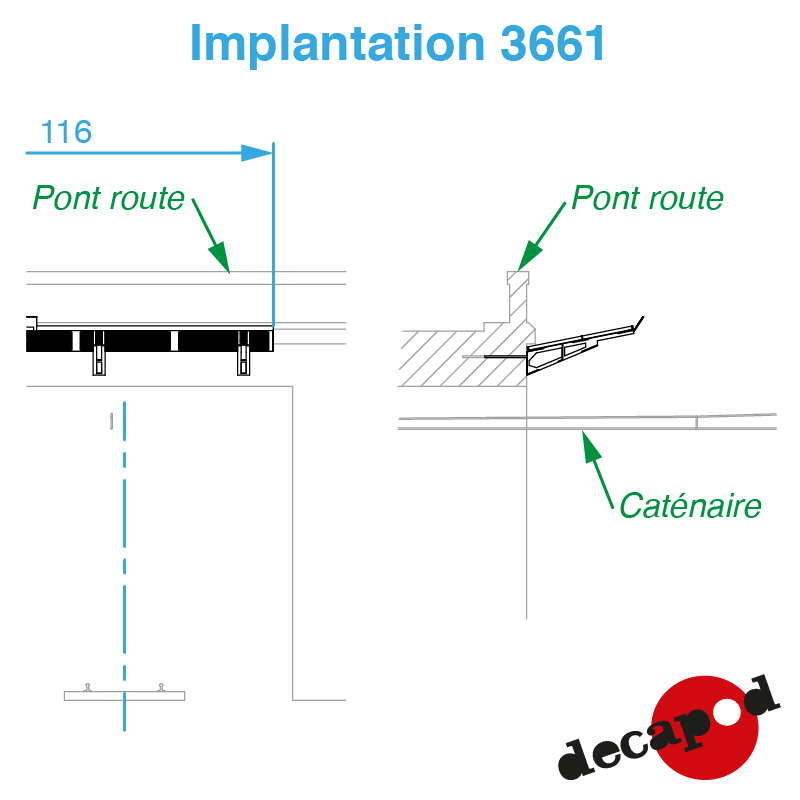 Fahrleitungsschutzdächer H0 Decapod 3661 - Maketis