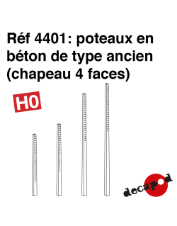 Antike Betonpfosten (4-seitige Kappe) H0 Decapod 4401 - Maketis