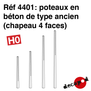 Poteaux béton ancien (chapeau 4 faces) HO Decapod 4401 - Maketis