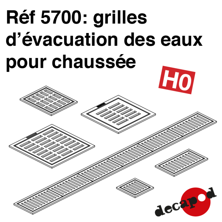 Grilles d'évacuation des eaux pour chaussée HO Decapod 5700 - Maketis