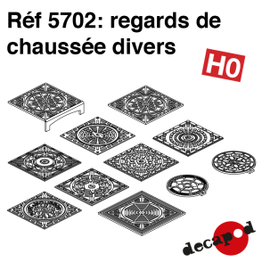 Various manholes (23 pcs) H0 Decapod 5702 - Maketis