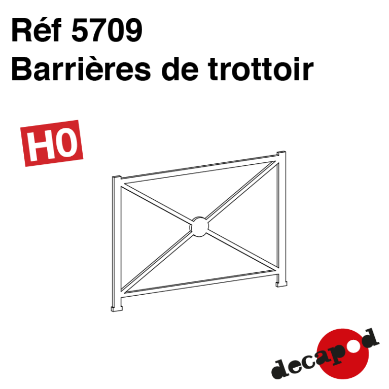 Barrières de trottoir (9 pcs) HO Decapod 5709 - Maketis