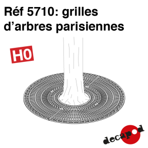 Grilles d'arbre parisiennes (16 pcs) HO Decapod 5710 - Maketis