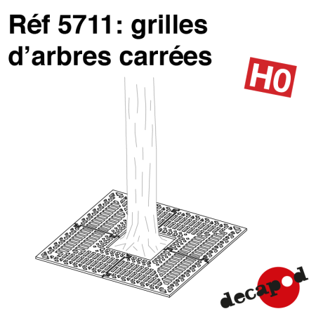 Grilles d'arbre carrées (12 pcs) HO Decapod 5711 - Maketis