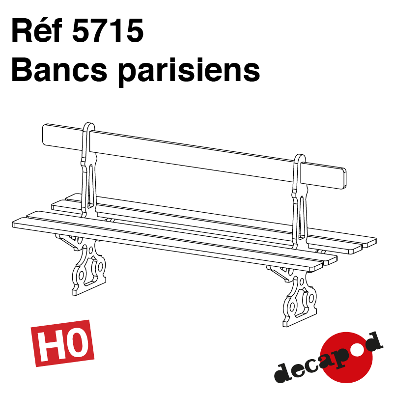 Bancs parisiens (4 pcs) HO Decapod 5715 - Maketis