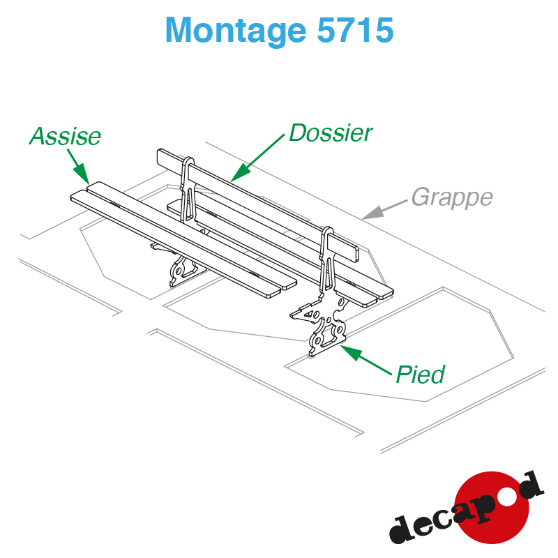 Bancs parisiens (4 pcs) HO Decapod 5715 - Maketis