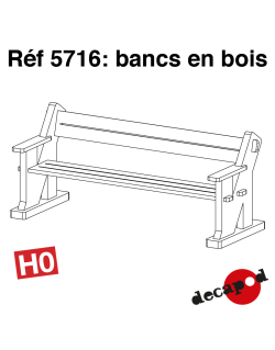 Wooden benches (6 pcs) H0 Decapod 5716