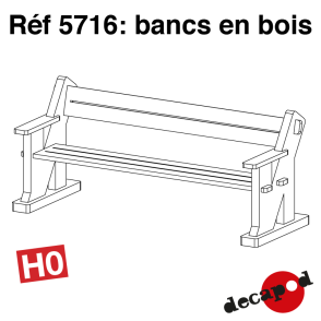 Wooden benches (6 pcs) H0 Decapod 5716 - Maketis