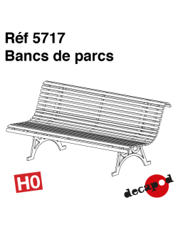Park benches (4 pcs) H0 Decapod 5717