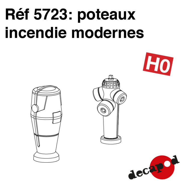 Modern fire posts (2 pcs) H0 Decapod 5723 - Maketis Modern fire posts (2 pcs) H0 Decapod 5723 - Maketis